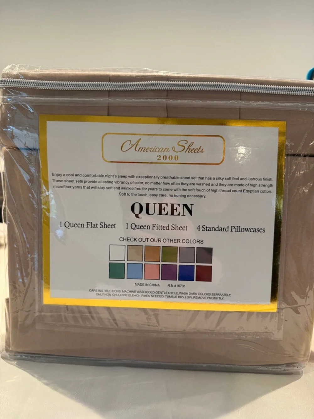 American Sheets 2000 Queen Sheet Set - Taupe - Picture 1 of 1